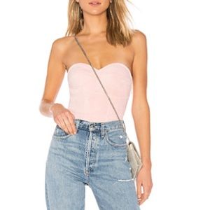 Brand new faux suede bodysuit